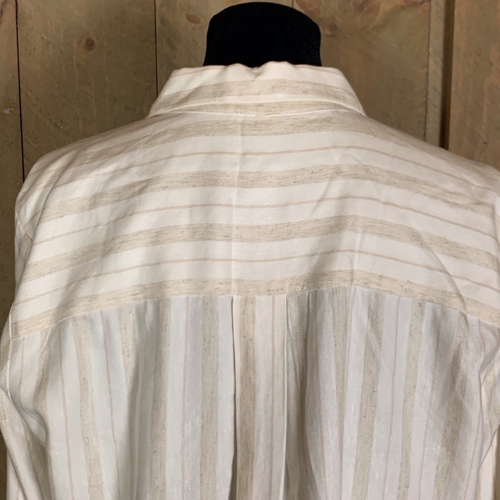 Alex Marie Pippa blouse Size Large Off white with light brown stripes - Picture 10 of 12